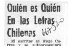 Quién es quién en las letras chilenas.  [artículo]