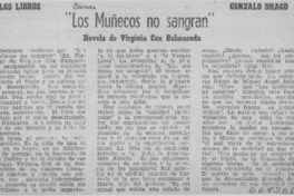 Los muñecos no sangran"  [artículo] Gonzalo Drago.