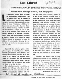 Oyendo a Chile  [artículo] Alberto Arraño.