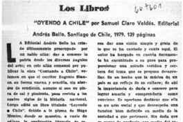 Oyendo a Chile  [artículo] Alberto Arraño.