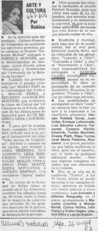 Arte y cultura  [artículo] Robina.