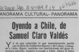 Oyendo a Chile, de Samuel Claro Valdés.  [artículo]