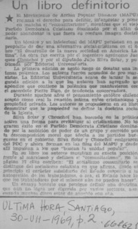 Un libro definitorio.  [artículo]