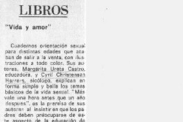 Vida y amor"  [artículo] R. T.