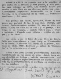 Gloria Celis  [artículo] M. M. M. L.