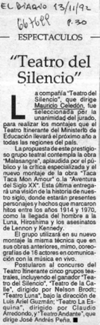Teatro del silencio".  [artículo]