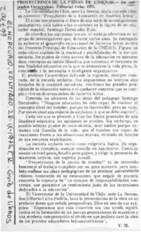 Proyecciones de la pasión de enseñar  [artículo] V. M.