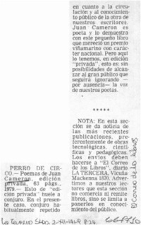 Perro de circo.  [artículo]