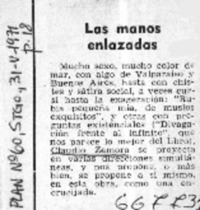 Las manos enlazadas.  [artículo]