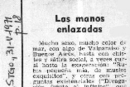 Las manos enlazadas.  [artículo]