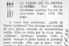 El sueño de Filomena Olmedo  [artículo] Cándido.