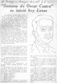 "Semana de Oscar Castro" se inició hoy lunes.