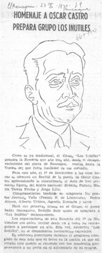 Homenaje a Oscar Castro prepara grupo Los Inútiles.