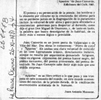 Apuntes" de Juan Cameron  [artículo] Juan Antonio Massone.