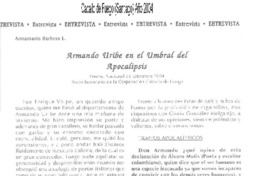 Armando Uribe en el umbral del apocalipsis (entrevista)