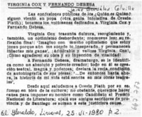 Virginia Cox y Fernando Debesa