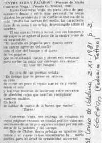 Entre aves y pájaros"  [artículo] Federico Tatter.