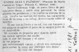 Entre aves y pájaros"  [artículo] Federico Tatter.