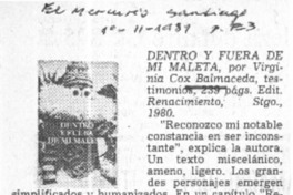 Dentro y fuera de mi maleta.  [artículo]