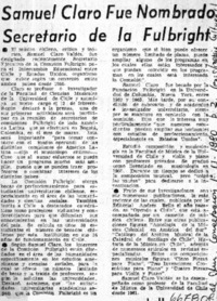 Samuel Claro fue nombrado secretario de la Fulbrigth.  [artículo]