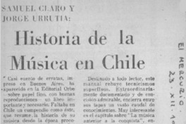 Historia de la música en Chile  [artículo] F. H.