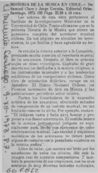 Historia de la música en Chile.  [artículo]