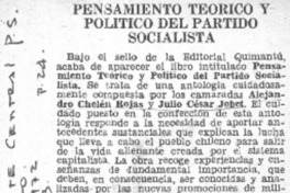 Pensamiento teórico y político del partido socialista.
