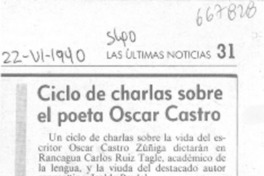 Ciclo de charlas sobre el poeta Oscar Castro.