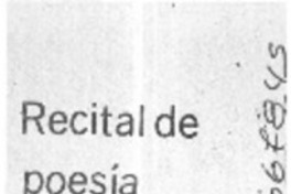 Recital de poesía.  [artículo]
