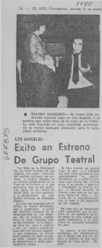 Éxito en estreno de grupo teatral.  [artículo]