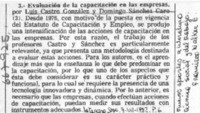 Evaluación de la capacitación en las empresas