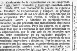 Evaluación de la capacitación en las empresas