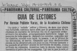 Guía de lectores  [artículo] Hernán Poblete Varas.