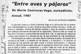 Entre aves y pájaros"  [artículo] Juan Antonio Massone.