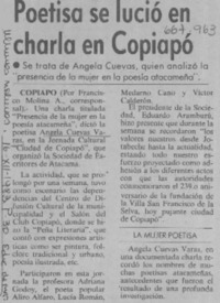 Poetisa se lució en charla en Copiapó