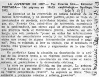 La Juventud de hoy.