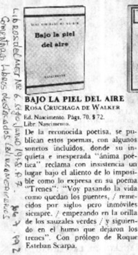 Bajo la piel del aire.