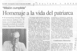 Homenaje a la vida del patriarca