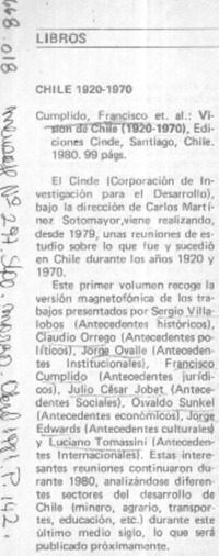 Chile 1920-1970.