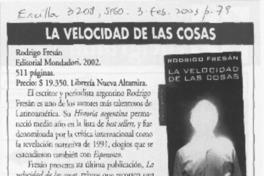 La velocidad de las cosas