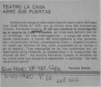 Teatro la casa abre sus puertas