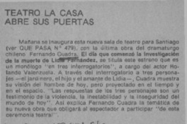 Teatro la casa abre sus puertas