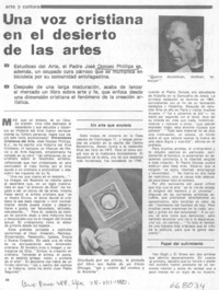 Una voz cristiana en el desierto de las artes