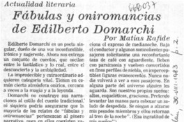 Fábulas y aniromancias de Edilberto Domarchi  [artículo] Matías Rafide.