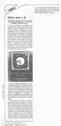 Sobre arte y fe