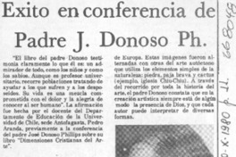 Éxito en conferencia de Padre J. Donoso Ph.