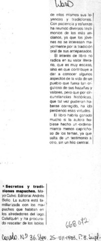 Secretos y tradiciones mapuches.