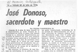 José Donoso, sacerdote y maestro