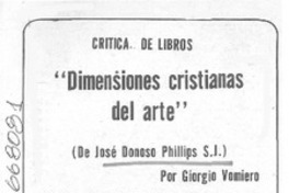 Dimensiones cristianas del arte