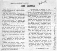 José Donoso  [artículo] Ramón Riquelme.